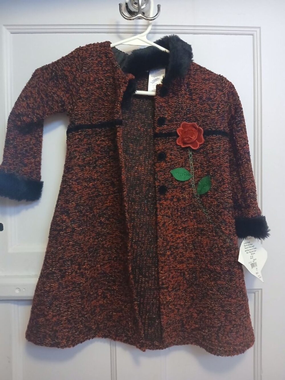 BlueBeri Boulevard Girls 4t Red Rose Jacket NWT